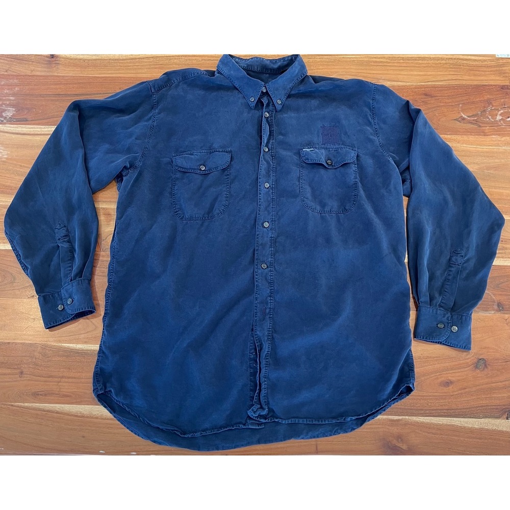 Bobby Jones Players Collection Navy Blue Tencel L/S Shirt XL Brickyard Crossing